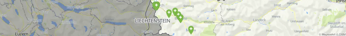 Kartenansicht für Apotheken-Notdienste in der Nähe von Bludenz (Vorarlberg)